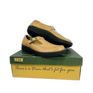 NIB Drew Amelia Tan Soft Leather Comfort Shoes Oxford Womens 11 Diabetic